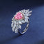 SOLID GOLD LAB-GROWN VVS FANCY VIVID PINK DIAMOND & DIAMOND RING (#:SY025P-R)