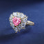 SOLID GOLD LAB-GROWN VVS FANCY VIVID PINK DIAMOND & DIAMOND RING (#:SY017P-R)