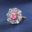 SOLID GOLD LAB-GROWN VVS FANCY VIVID PINK DIAMOND & DIAMOND RING (#:SY023P-R)