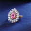 SOLID GOLD LAB-GROWN VVS FANCY VIVID PINK DIAMD & DIAMOND RING (#:SY033P-R)