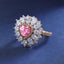 SOLID GOLD LAB-GROWN VVS FANCY VIVID PINK DIAMD & DIAMOND RING (#:SY031P-R)