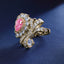 SOLID GOLD LAB-GROWN VVS FANCY VIVID PINK DIAMOND & DIAMOND RING (#:SY024P-R)