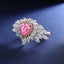 SOLID GOLD LAB-GROWN VVS FANCY VIVID PINK DIAMOND & DIAMOND RING (#:SY025P-R)
