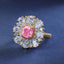 SOLID GOLD LAB-GROWN VVS FANCY VIVID PINK DIAMOND & DIAMOND RING (#:SY023P-R)