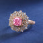 SOLID GOLD LAB-GROWN VVS FANCY VIVID PINK DIAMOND & DIAMOND RING (#:SY028P-R)