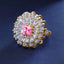 SOLID GOLD LAB-GROWN VVS FANCY VIVID PINK DIAMOND & DIAMOND RING (#:SY027P-R)