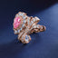 SOLID GOLD LAB-GROWN VVS FANCY VIVID PINK DIAMOND & DIAMOND RING (#:SY024P-R)