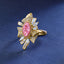 SOLID GOLD LAB-GROWN VVS FANCY VIVID PINK DIAMOND & DIAMOND RING (#:SY030P-R)