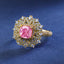 SOLID GOLD LAB-GROWN VVS FANCY VIVID PINK DIAMOND & DIAMOND RING (#:SY028P-R)