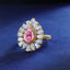 SOLID GOLD LAB-GROWN VVS FANCY VIVID PINK DIAMD & DIAMOND RING (#:SY033P-R)