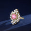 SOLID GOLD LAB-GROWN VVS FANCY VIVID PINK DIAMD & DIAMOND RING (#:SY013P-R)