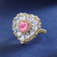 SOLID GOLD LAB-GROWN VVS FANCY VIVID PINK DIAMD & DIAMOND RING (#:SY037P-R)