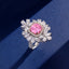 SOLID GOLD LAB-GROWN VVS FANCY VIVID PINK DIAMD & DIAMOND RING (#:SY013P-R)