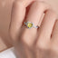SOLID GOLD 0.58 CTW F-G VVS HEART CUT LAB-GROWN YELLOW DIAMOND&DIAMOND RING(#YDR003)