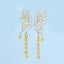 GENUINE YELLOW DIAMOND & DIAMOND EARRINGS (#:EZ019-Y)