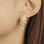 GENUINE YELLOW DIAMOND & DIAMOND EARRINGS (#:EZ029-Y)
