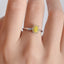 SOLID GOLD 0.36 CTW F-G VVS OVAL CUT LAB-GROWN YELLOW DIAMOND&DIAMOND RING(#:YDR002)