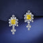 LAB-GROWN YELLOW DIAMOND & DIAMOND EARRINGS(#:LGEZ011-Y)