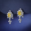 LAB-GROWN YELLOW DIAMOND & DIAMOND EARRINGS(#:LGEZ011-Y)