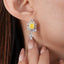 LAB-GROWN YELLOW DIAMOND & DIAMOND EARRINGS(#:LGEZ011-Y)