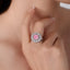 SOLID GOLD LAB-GROWN VVS FANCY VIVID PINK DIAMOND & DIAMOND RING (#:SY009P-R)