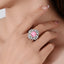 SOLID GOLD LAB-GROWN VVS FANCY VIVID PINK DIAMOND & DIAMOND RING (#:SY008P-R)