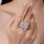 SOLID GOLD LAB-GROWN VVS FANCY VIVID PINK DIAMOND & DIAMOND RING (#:SY011P-R)