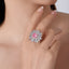 SOLID GOLD LAB-GROWN VVS FANCY VIVID PINK DIAMOND & DIAMOND RING (#:SY011P-R)