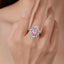 SOLID GOLD LAB-GROWN VVS FANCY VIVID PINK DIAMOND & DIAMOND RING (#:SY007P-R)