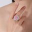 SOLID GOLD LAB-GROWN VVS FANCY VIVID PINK DIAMOND & DIAMOND RING (#:SY004P-R)