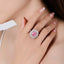 SOLID GOLD LAB-GROWN VVS FANCY VIVID PINK DIAMOND & DIAMOND RING (#:SY004P-R)