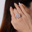 SOLID GOLD LAB-GROWN VVS FANCY VIVID PINK DIAMOND & DIAMOND RING (#:SY001P-R)