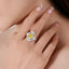 SOLID GOLD LAB-GROWN VVS FANCY VIVID YELLOW DIAMOND & DIAMOND RING (#:SY006Y-R)