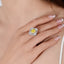 SOLID GOLD LAB-GROWN VVS FANCY VIVID YELLOW DIAMOND & DIAMOND RING (#:SY006Y-R)
