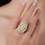 SOLID GOLD LAB-GROWN VVS FANCY VIVID YELLOW DIAMOND & DIAMOND RING (#:SY005Y-R)
