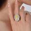 SOLID GOLD LAB-GROWN VVS FANCY VIVID YELLOW DIAMOND & DIAMOND RING (#:SY005Y-R)