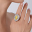 SOLID GOLD LAB-GROWN VVS FANCY VIVID YELLOW DIAMOND & DIAMOND RING (#:SY005Y-R)