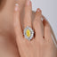 SOLID GOLD LAB-GROWN VVS FANCY VIVID YELLOW DIAMOND & DIAMOND RING (#:SY005Y-R)