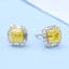 GENUINE YELLOW DIAMOND & DIAMOND EARRINGS (#:P1095)