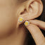 GENUINE YELLOW DIAMOND & DIAMOND EARRINGS (#:P1095)