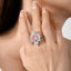 SOLID GOLD LAB-GROWN VVS FANCY VIVID PINK DIAMD & DIAMOND RING (#:SY013P-R)