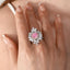 SOLID GOLD LAB-GROWN VVS FANCY VIVID PINK DIAMD & DIAMOND RING (#:SY013P-R)