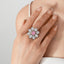 SOLID GOLD LAB-GROWN VVS FANCY VIVID PINK DIAMD & DIAMOND RING (#:SY032P-R)