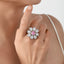 SOLID GOLD LAB-GROWN VVS FANCY VIVID PINK DIAMD & DIAMOND RING (#:SY032P-R)