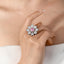 SOLID GOLD LAB-GROWN VVS FANCY VIVID PINK DIAMD & DIAMOND RING (#:SY032P-R)