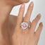 SOLID GOLD LAB-GROWN VVS FANCY VIVID PINK DIAMD & DIAMOND RING (#:SY029P-R)