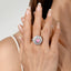 SOLID GOLD LAB-GROWN VVS FANCY VIVID PINK DIAMD & DIAMOND RING (#:SY031P-R)