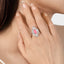 SOLID GOLD LAB-GROWN VVS FANCY VIVID PINK DIAMOND & DIAMOND RING (#:SY030P-R)