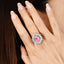 SOLID GOLD LAB-GROWN VVS FANCY VIVID PINK DIAMD & DIAMOND RING (#:SY033P-R)