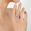 SOLID GOLD LAB-GROWN VVS FANCY VIVID PINK DIAMD & DIAMOND RING (#:SY033P-R)